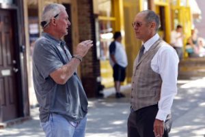 Michael Watkins and James Spader on the set of THE BLACKLIST Ep 102. (Photo credit: Will Hart / NBCUniversal)